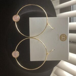 Rose Quartz Hoops by Gorjana, simply beautiful.